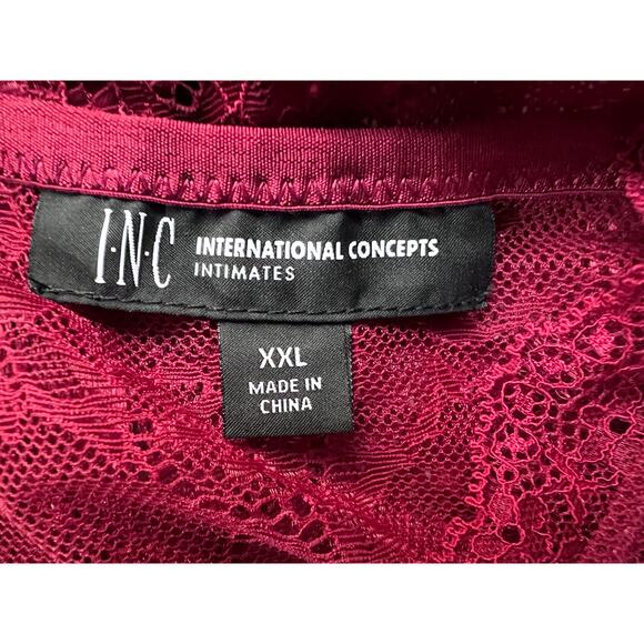 I.N.C. INTERNATIONAL CONCEPTS WOMENS LACE PLUNGE BODYSUIT MARASCHINO RED XXLARGE - Picture 8 of 11